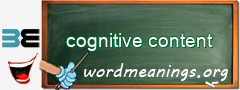 WordMeaning blackboard for cognitive content